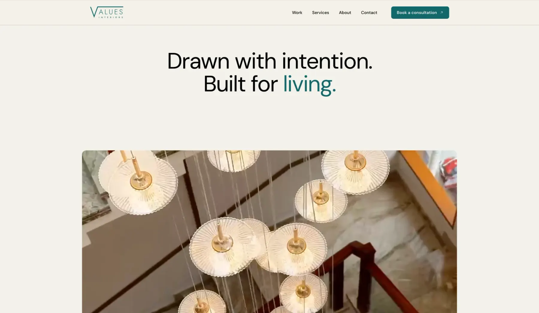 Values Interiors website: Drawn with intention. Built for living.
